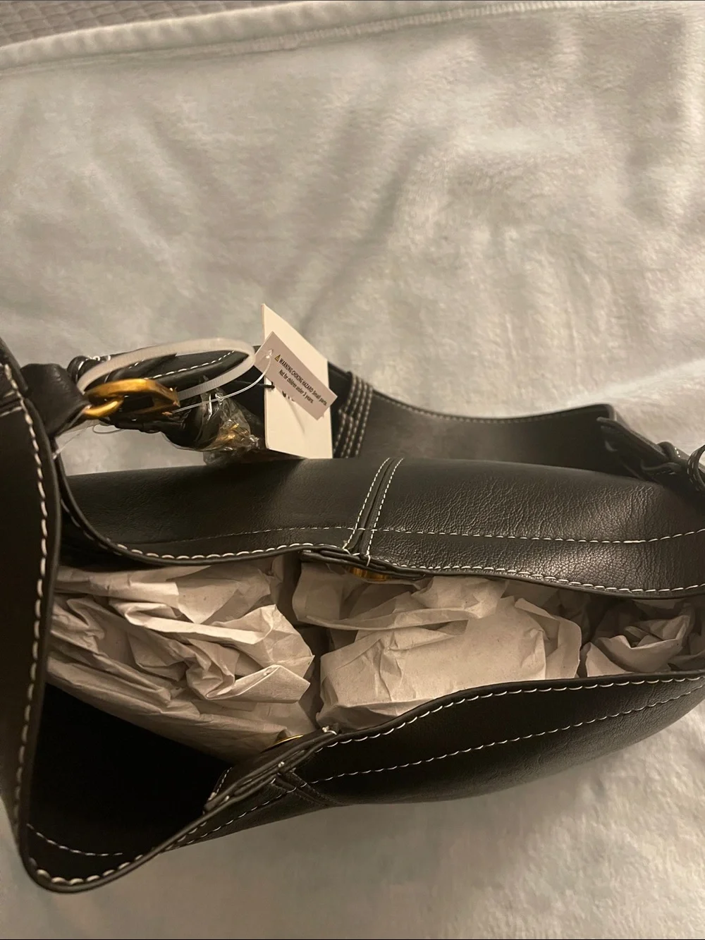 Steve Madden Black Vegan Leather Hobo Bag